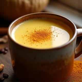 Golden Milk Latte con cúrcuma y arte latte